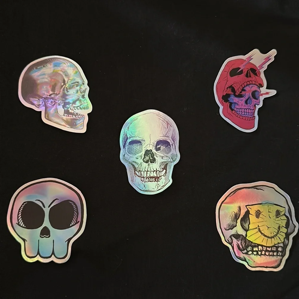 Holographic skull stickers/decals